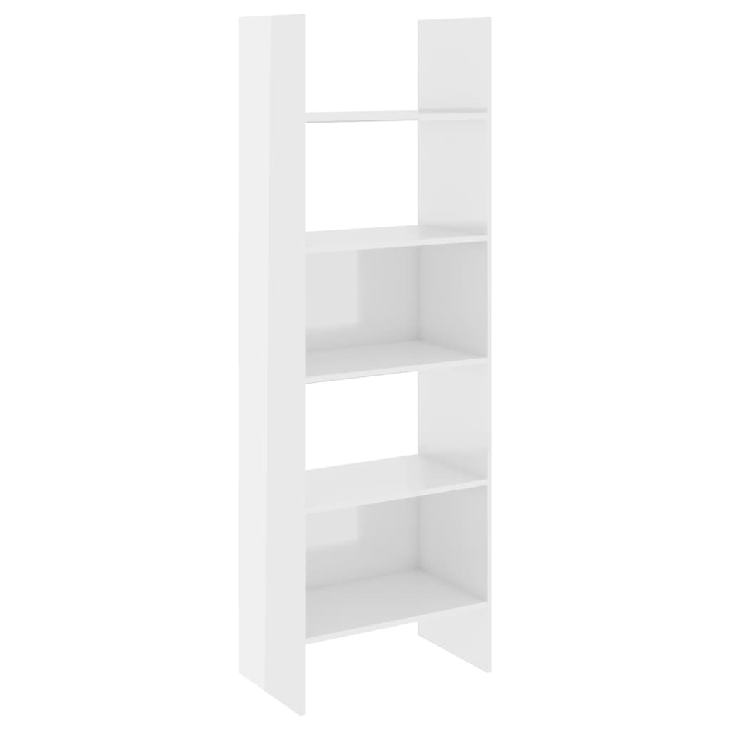 Bookcase High Gloss White 60x35x180 cm Wood Material