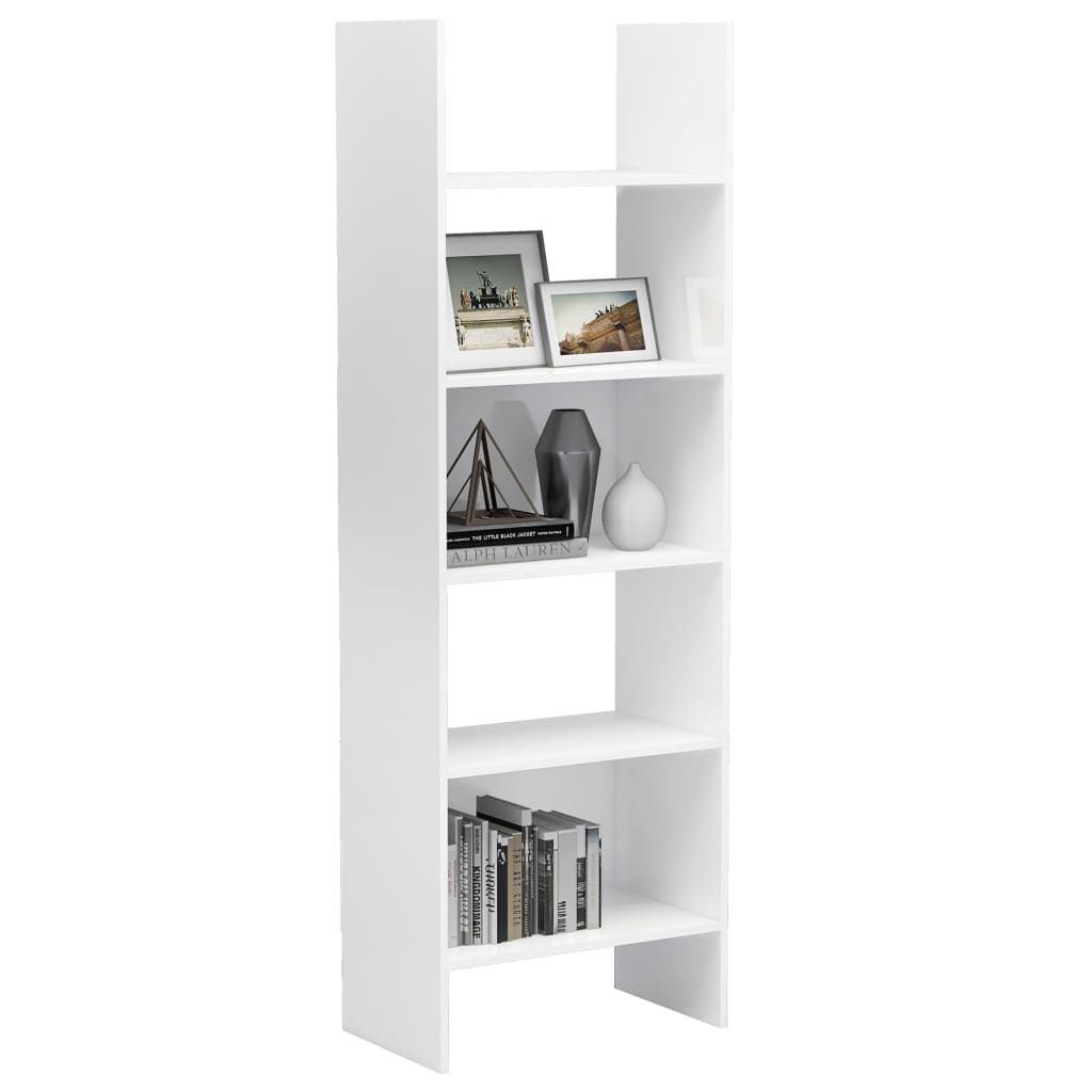 Bookcase High Gloss White 60x35x180 cm Wood Material