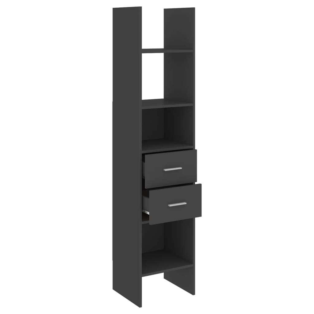 Bookshelf Grey 40x35x180 cm Wood Material