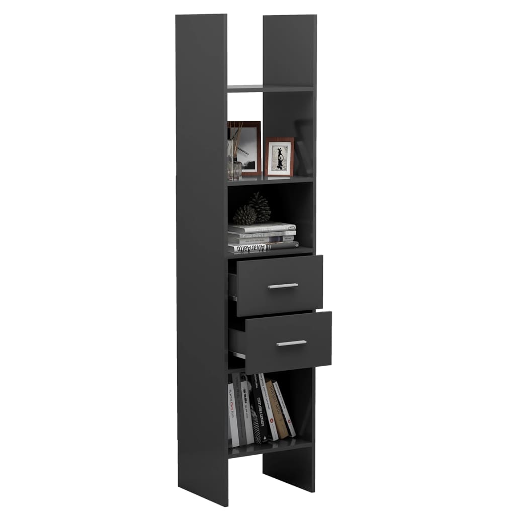 Bookshelf Grey 40x35x180 cm Wood Material