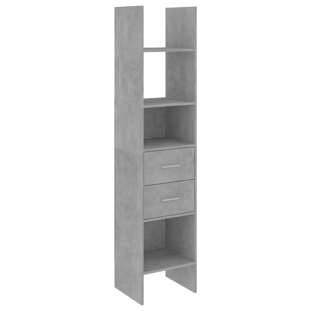 Bookshelf Concrete Grey 40x35x180 cm Wood Material