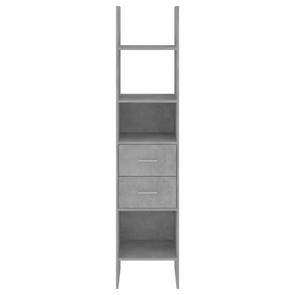 Bookshelf Concrete Grey 40x35x180 cm Wood Material