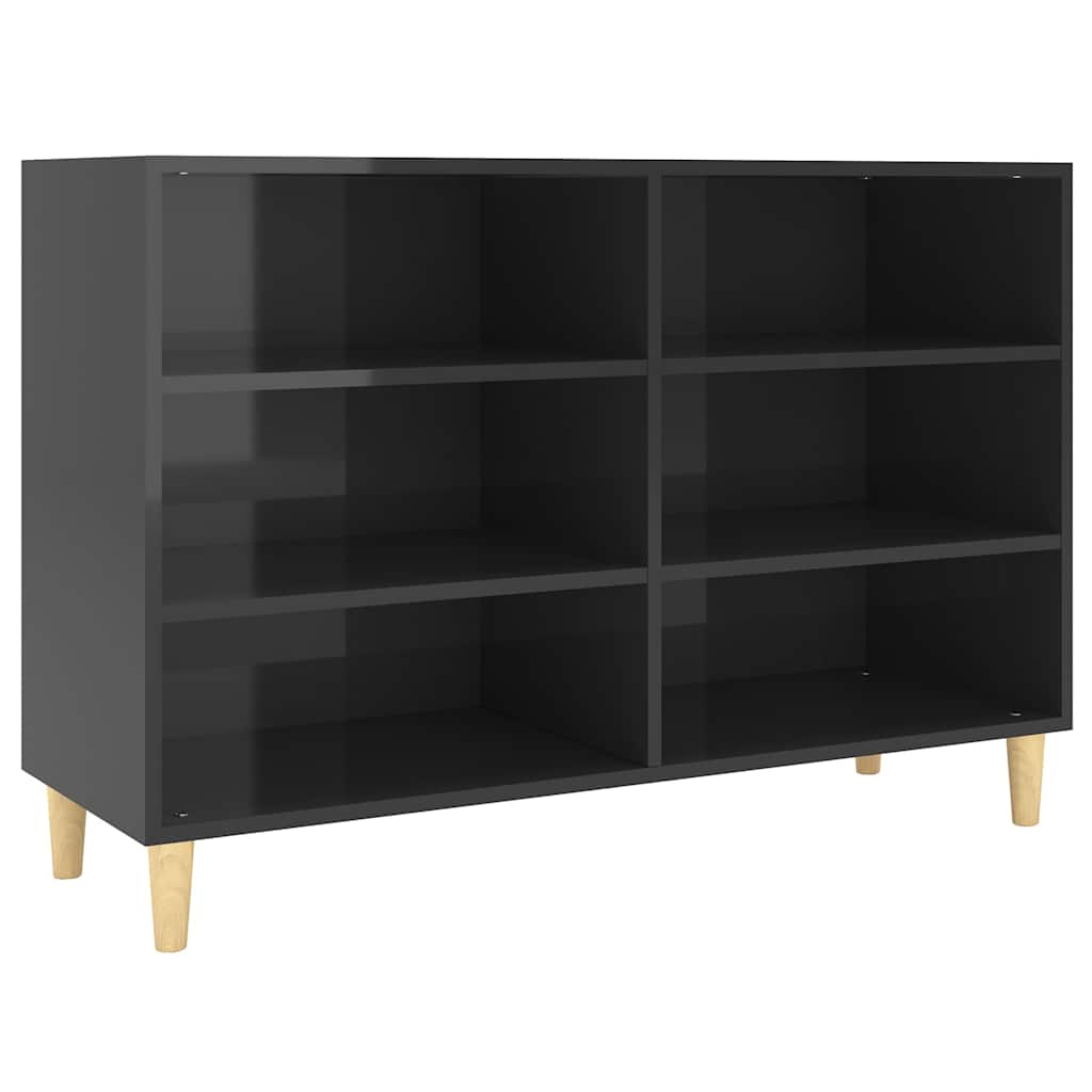 Sideboard Hochglanz-Schwarz 103,5x35x70 cm Holzwerkstoff