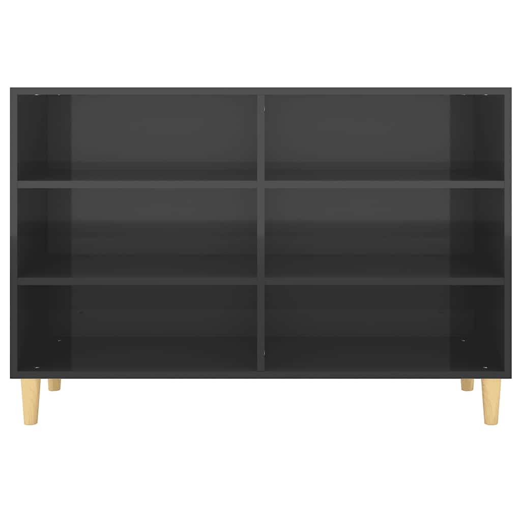 Sideboard Hochglanz-Schwarz 103,5x35x70 cm Holzwerkstoff