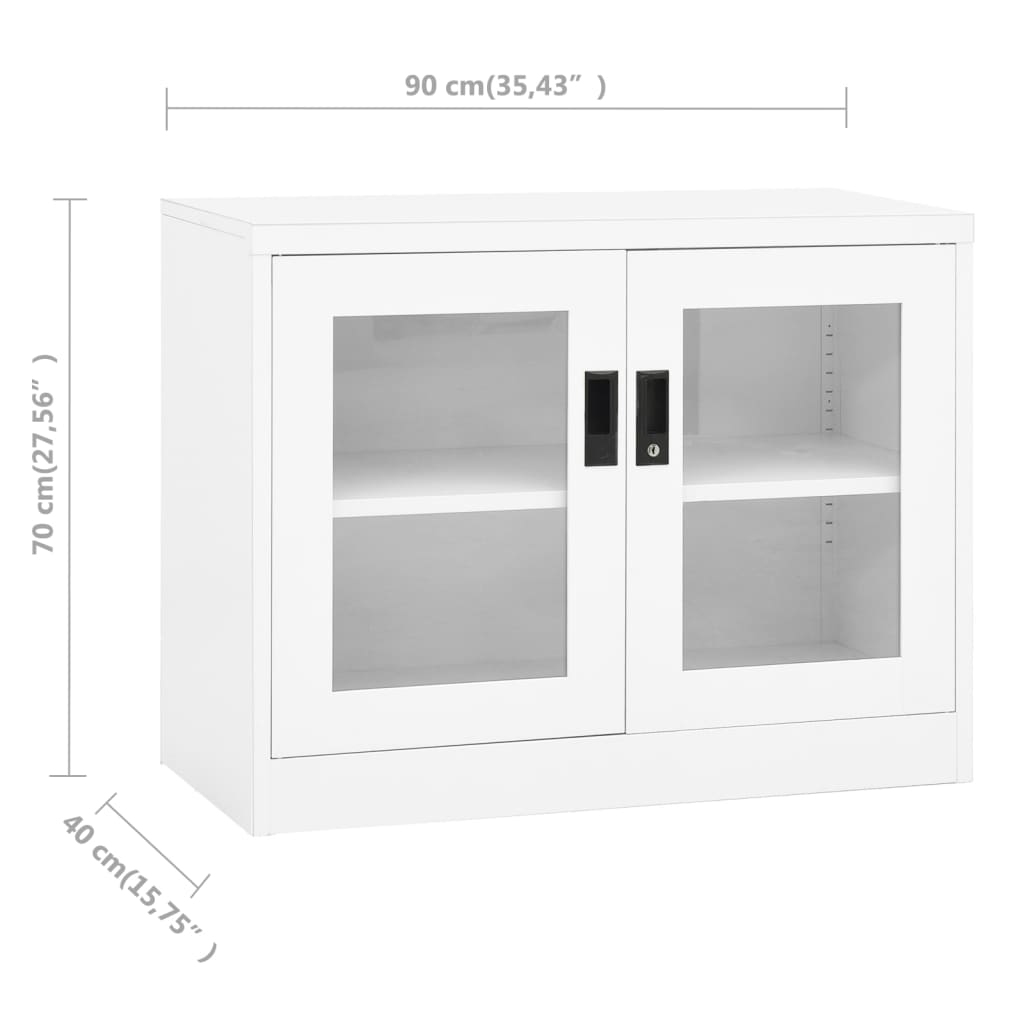 Büroschrank Weiß 90x40x70 cm Stahl