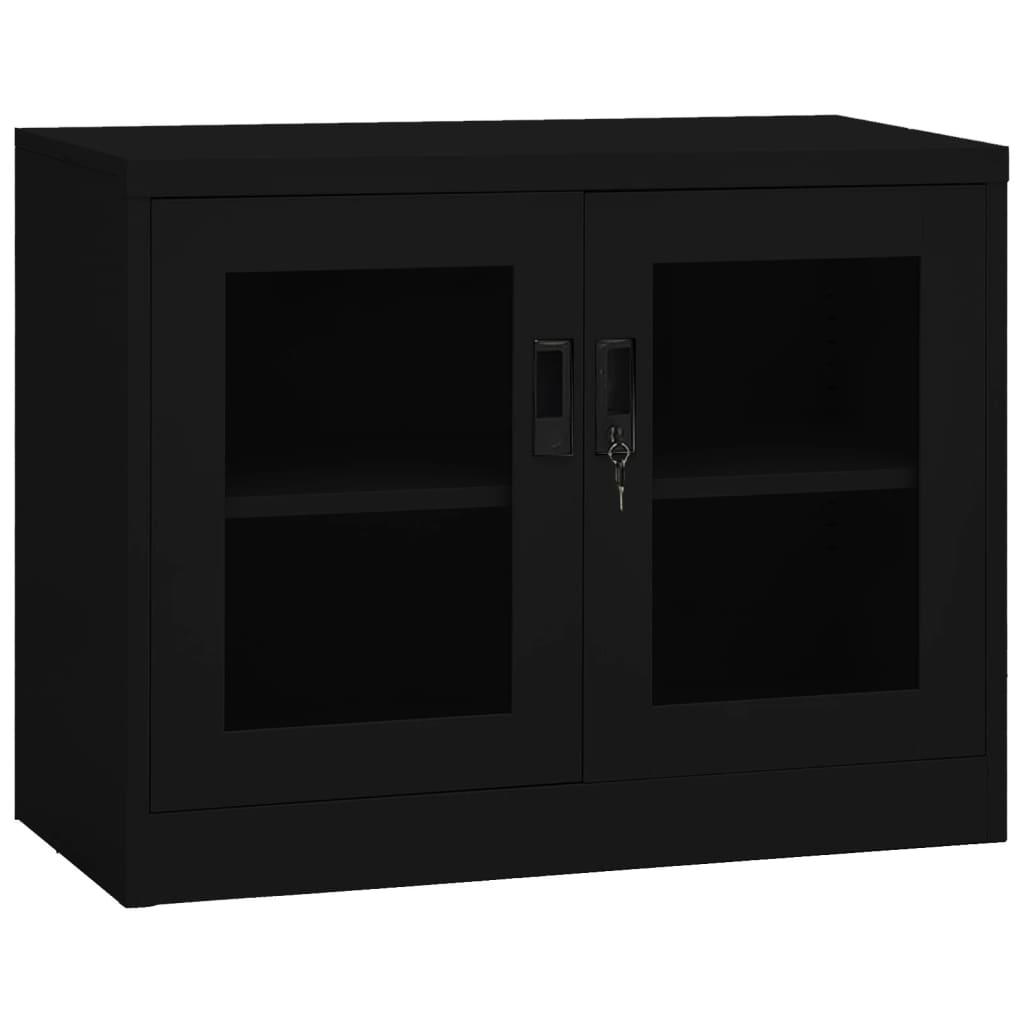 Büroschrank Schwarz 90x40x70 cm Stahl