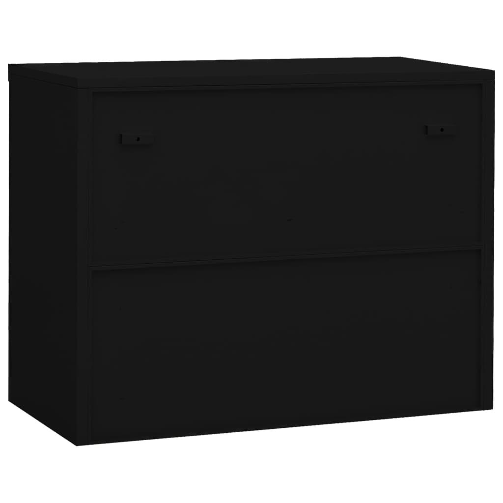 Büroschrank Schwarz 90x40x70 cm Stahl