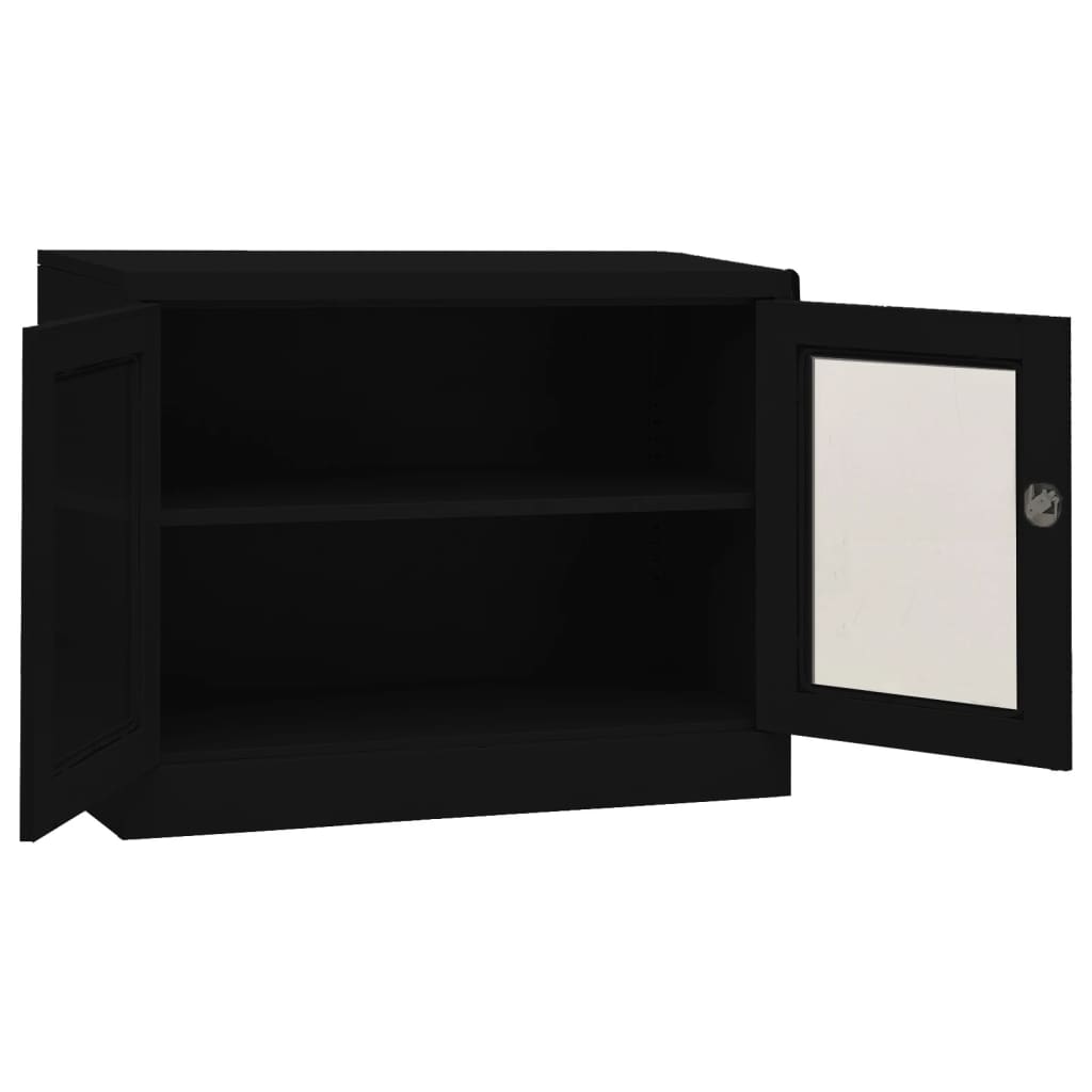 Büroschrank Schwarz 90x40x70 cm Stahl