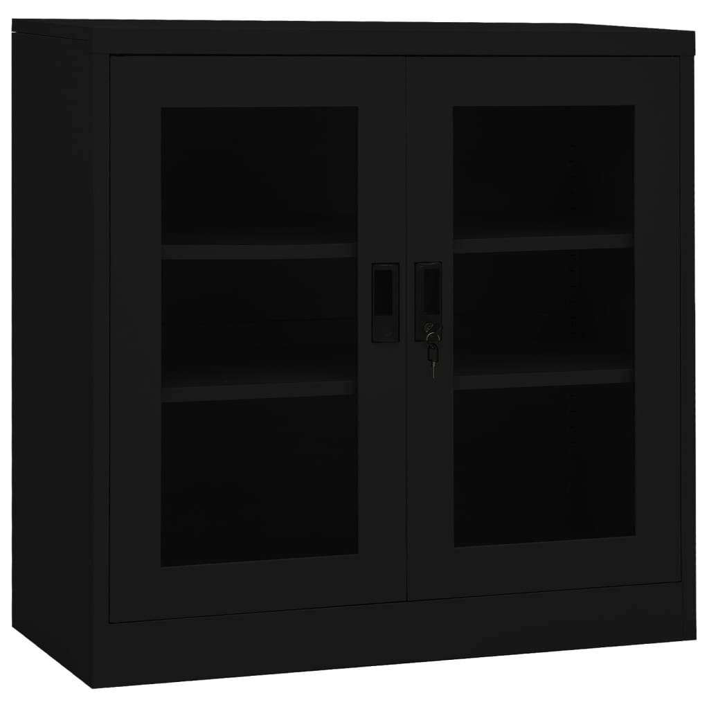 Büroschrank Schwarz 90x40x90 cm Stahl