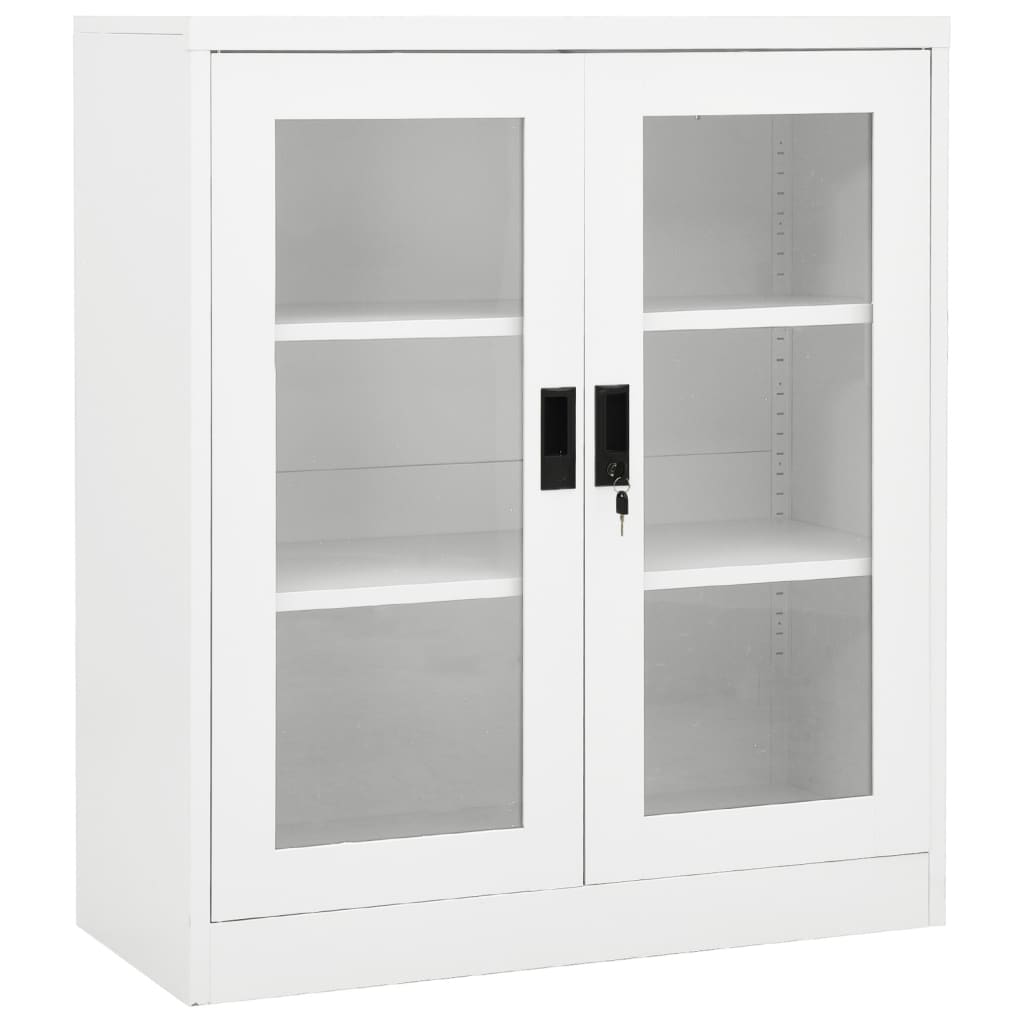 Büroschrank Weiß 90x40x105 cm Stahl