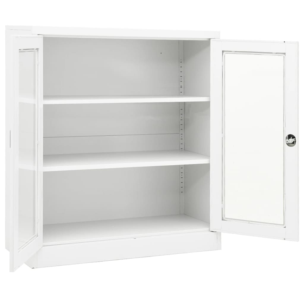 Büroschrank Weiß 90x40x105 cm Stahl