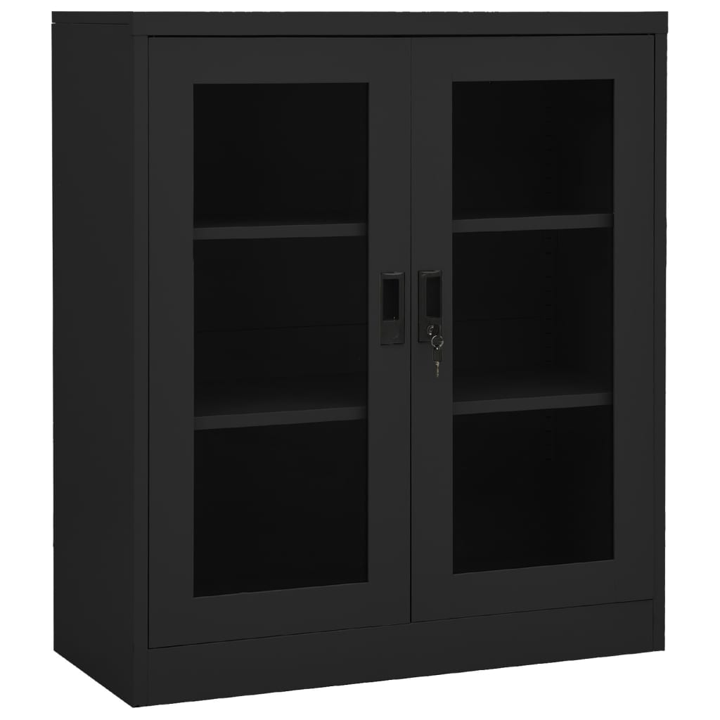 Büroschrank Anthrazit 90x40x105 cm Stahl