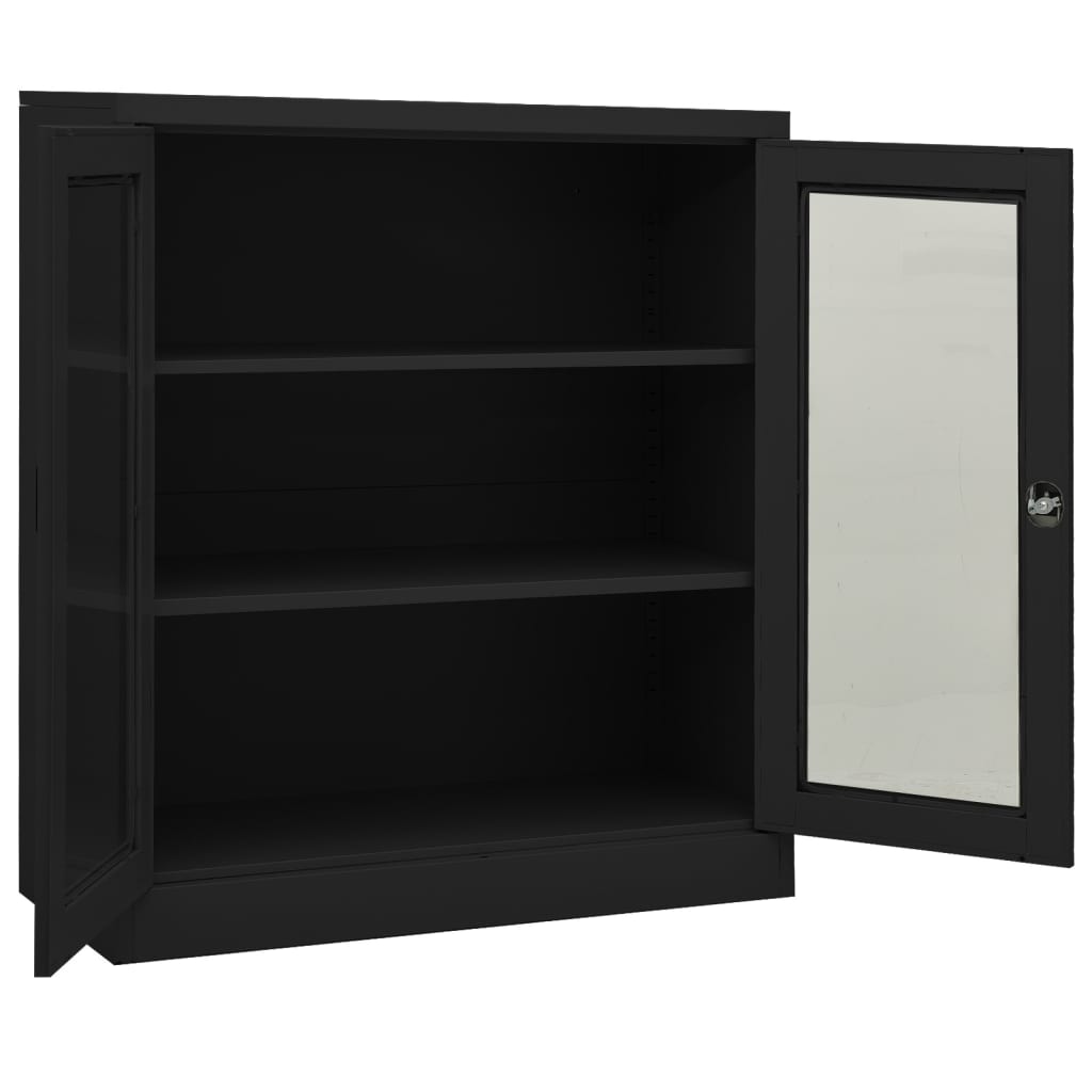 Büroschrank Anthrazit 90x40x105 cm Stahl