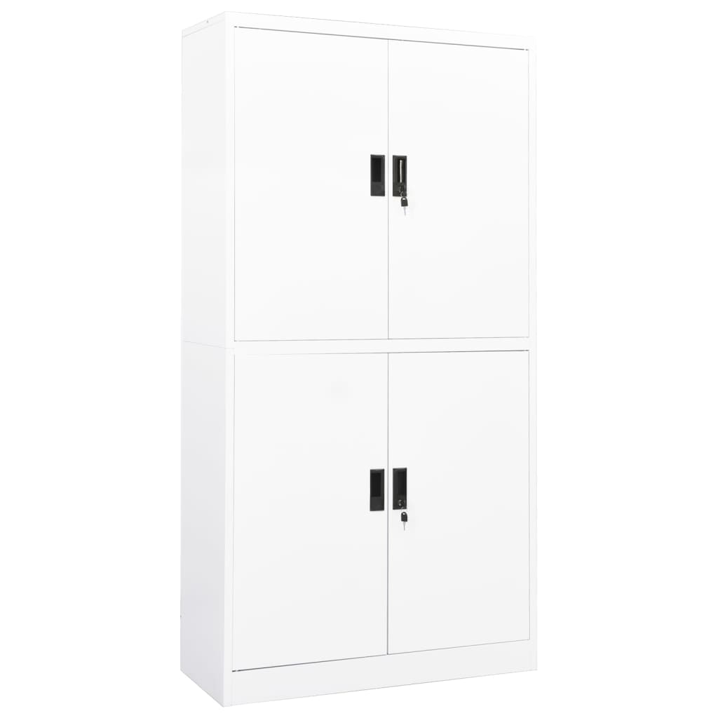 Büroschrank Weiß 90x40x180 cm Stahl