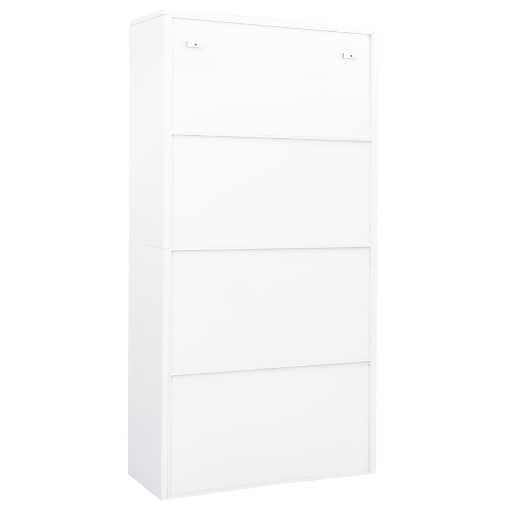 Büroschrank Weiß 90x40x180 cm Stahl