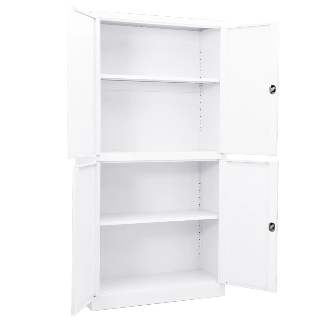 Büroschrank Weiß 90x40x180 cm Stahl