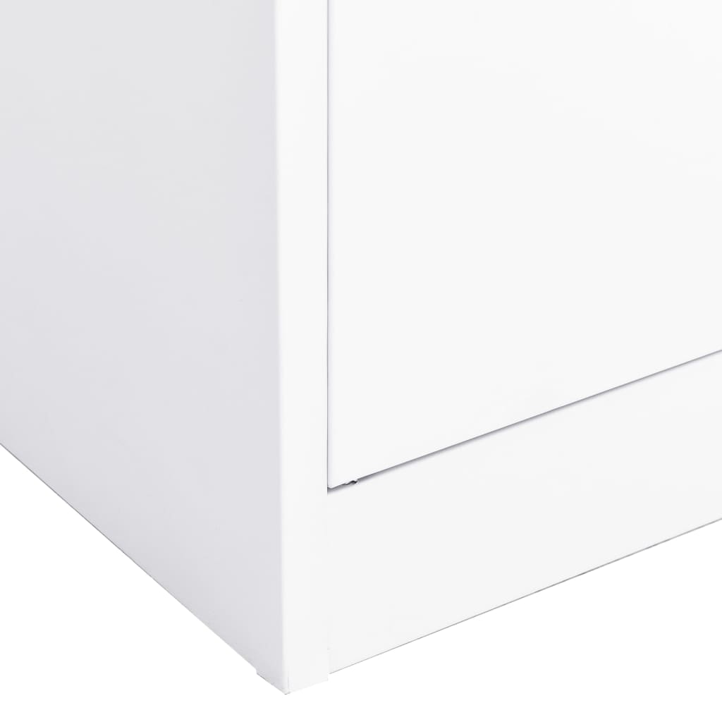 Büroschrank Weiß 90x40x180 cm Stahl