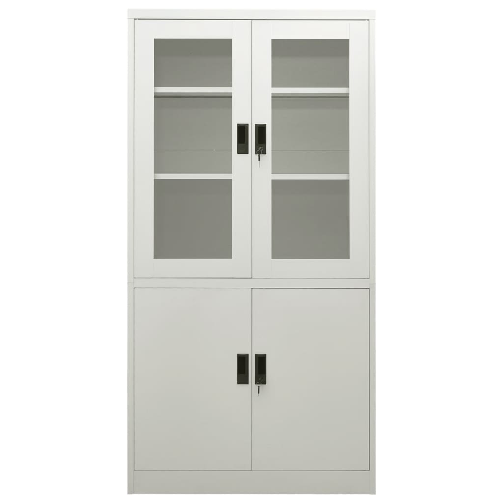 Büroschrank Hellgrau 90x40x180 cm Stahl