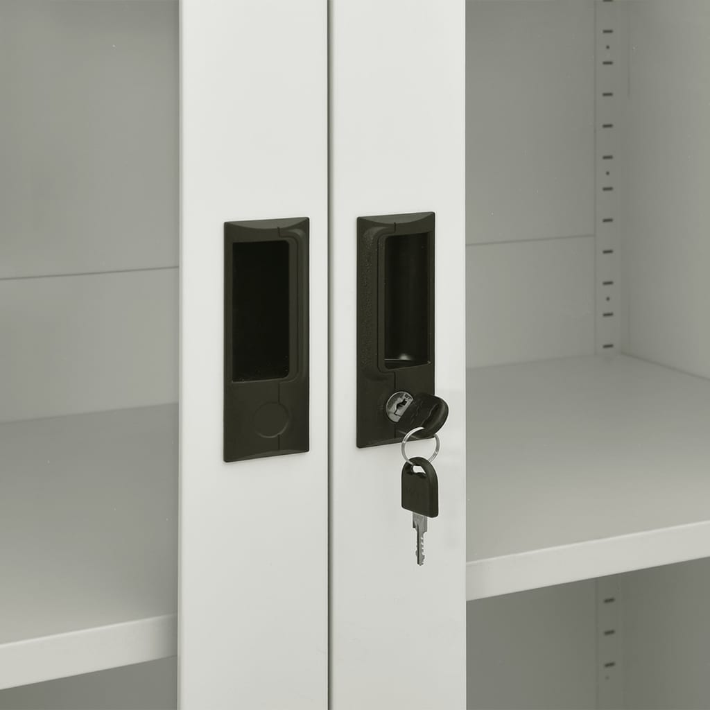 Büroschrank Hellgrau 90x40x180 cm Stahl