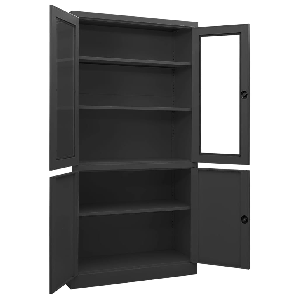 Büroschrank Anthrazit 90x40x180 cm Stahl