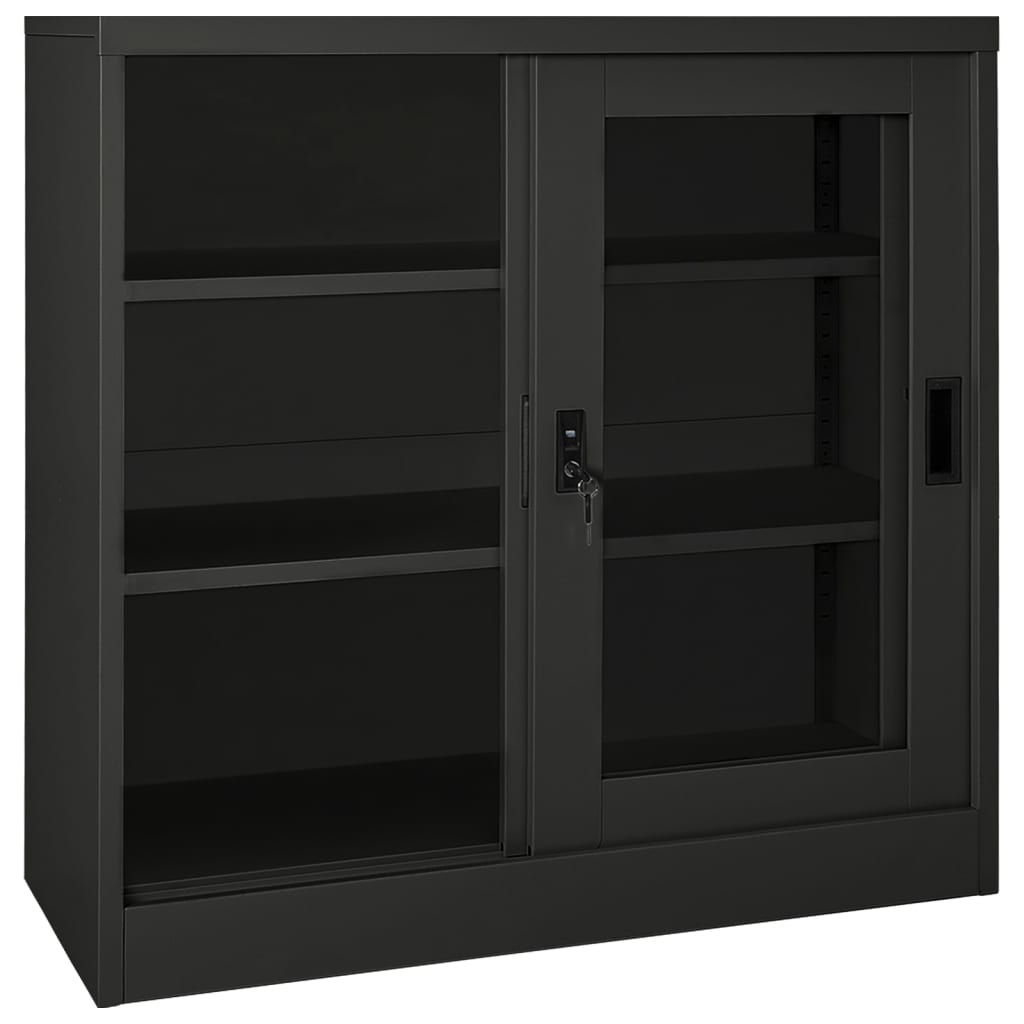 Schrank mit Schiebetür Anthrazit 90x40x90 cm Stahl