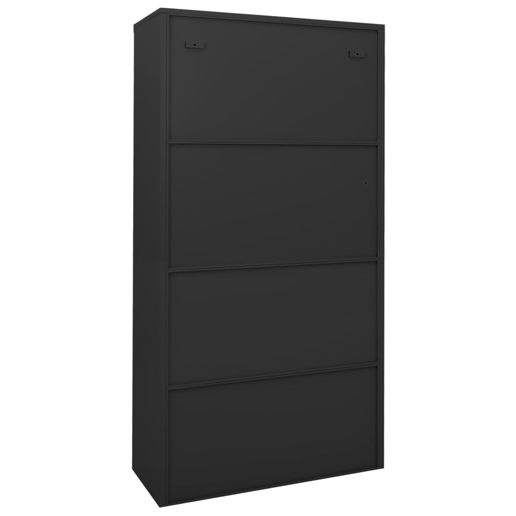 Büroschrank mit Schiebetür Anthrazit 90x40x180 cm Stahl