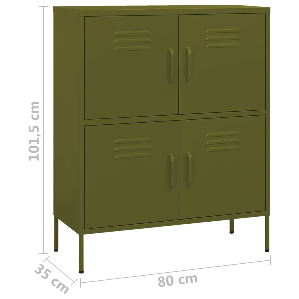 Lagerschrank Olivgrün 80x35x101,5 cm Stahl