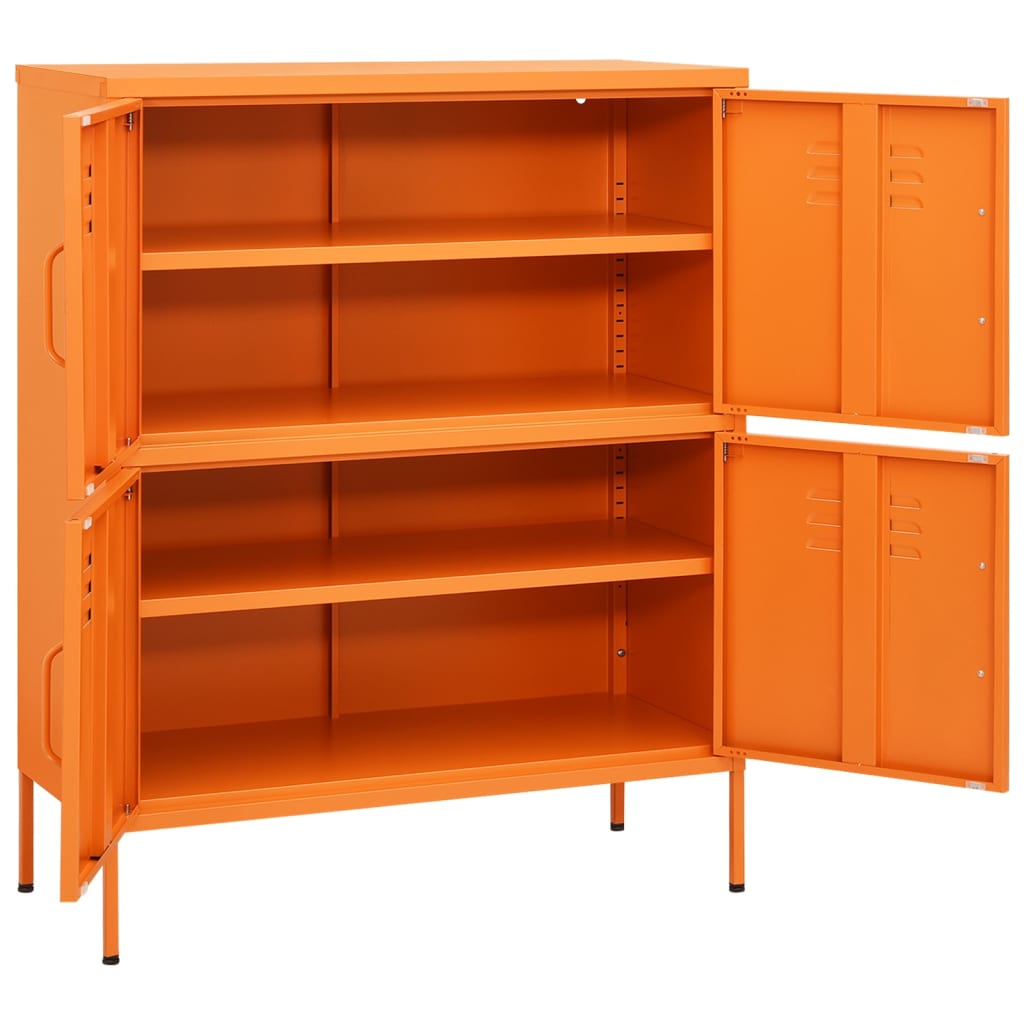 Lagerschrank Orange 80x35x101,5 cm Stahl