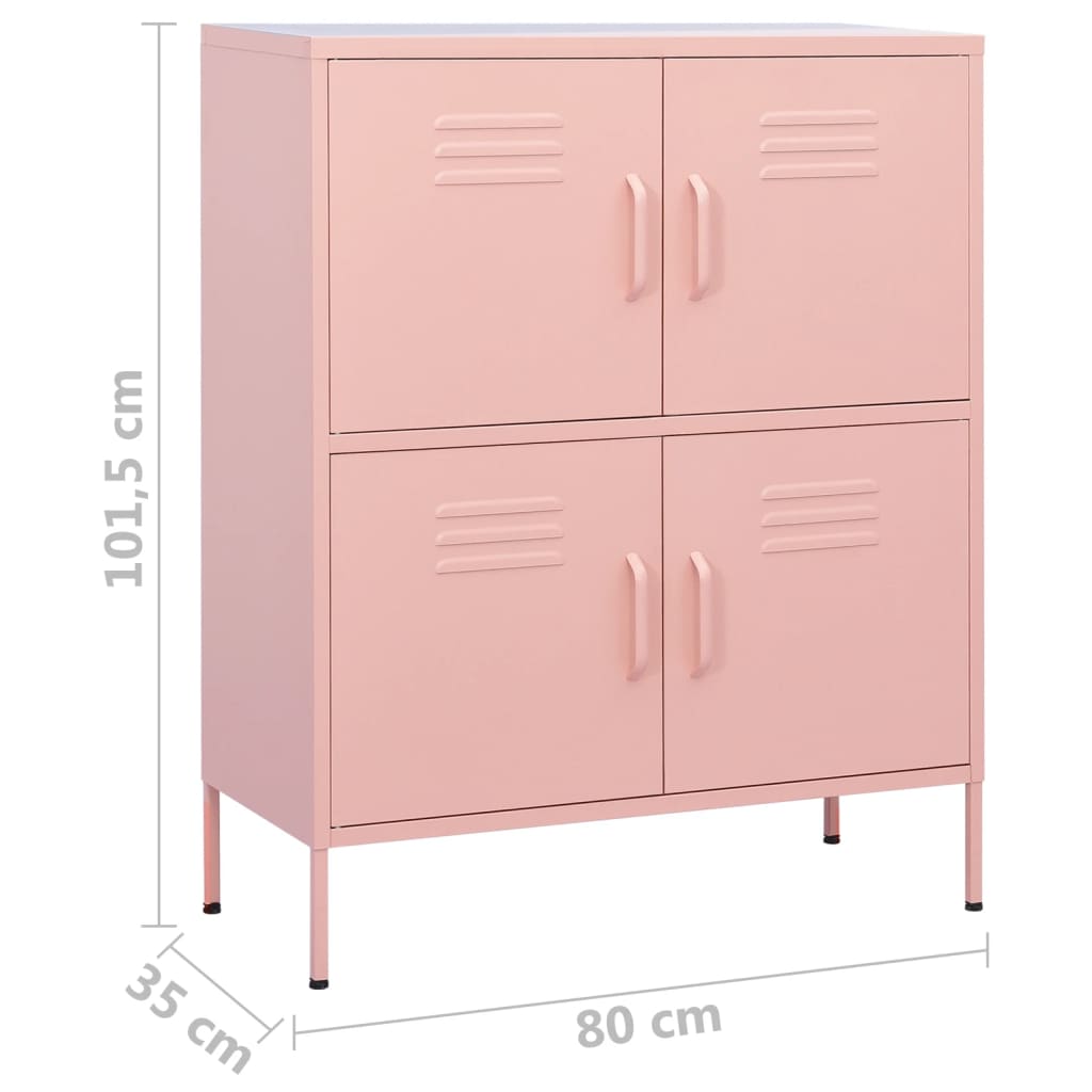 Lagerschrank Rosa 80x35x101,5 cm Stahl