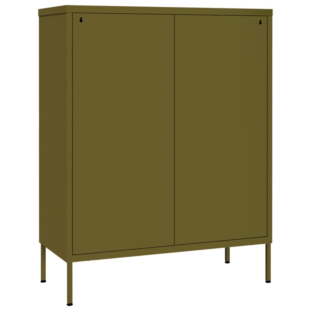 Schubladenschrank Olivgrün 80x35x101,5 cm Stahl