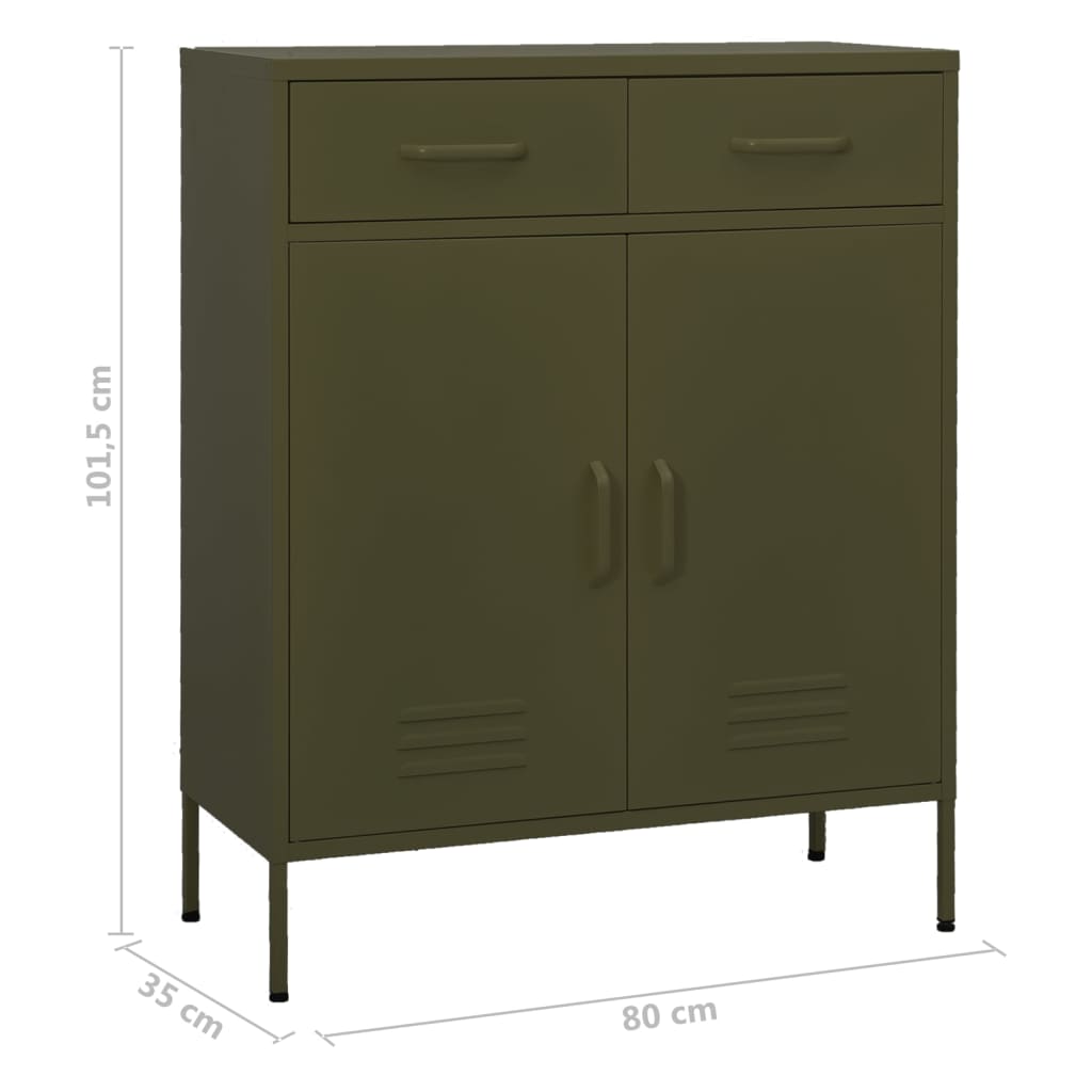 Lagerschrank Olivgrün 80x35x101,5 cm Stahl