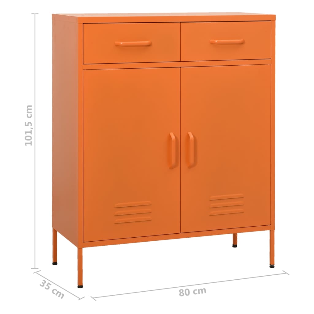 Lagerschrank Orange 80x35x101,5 cm Stahl