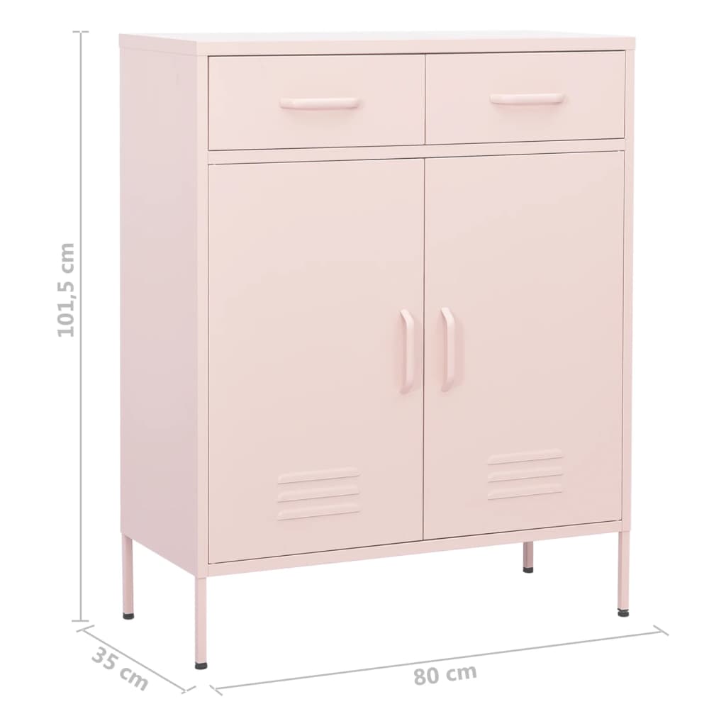 Lagerschrank Rosa 80x35x101,5 cm Stahl