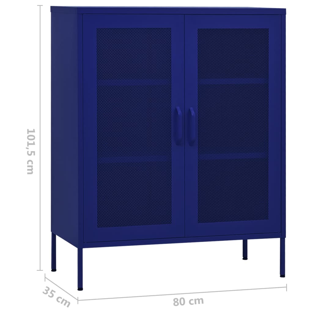 Lagerschrank Marineblau 80x35x101,5 cm Stahl