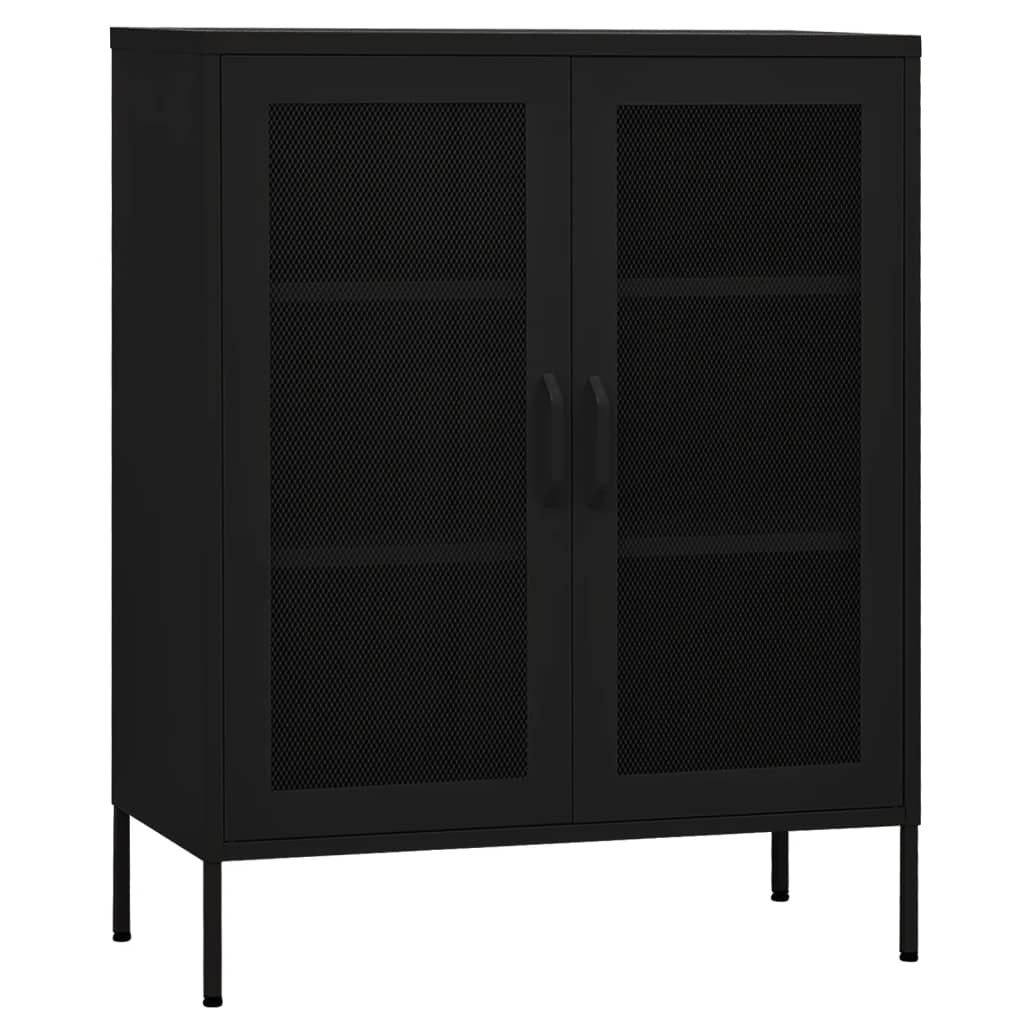 Lagerschrank Schwarz 80x35x101,5 cm Stahl