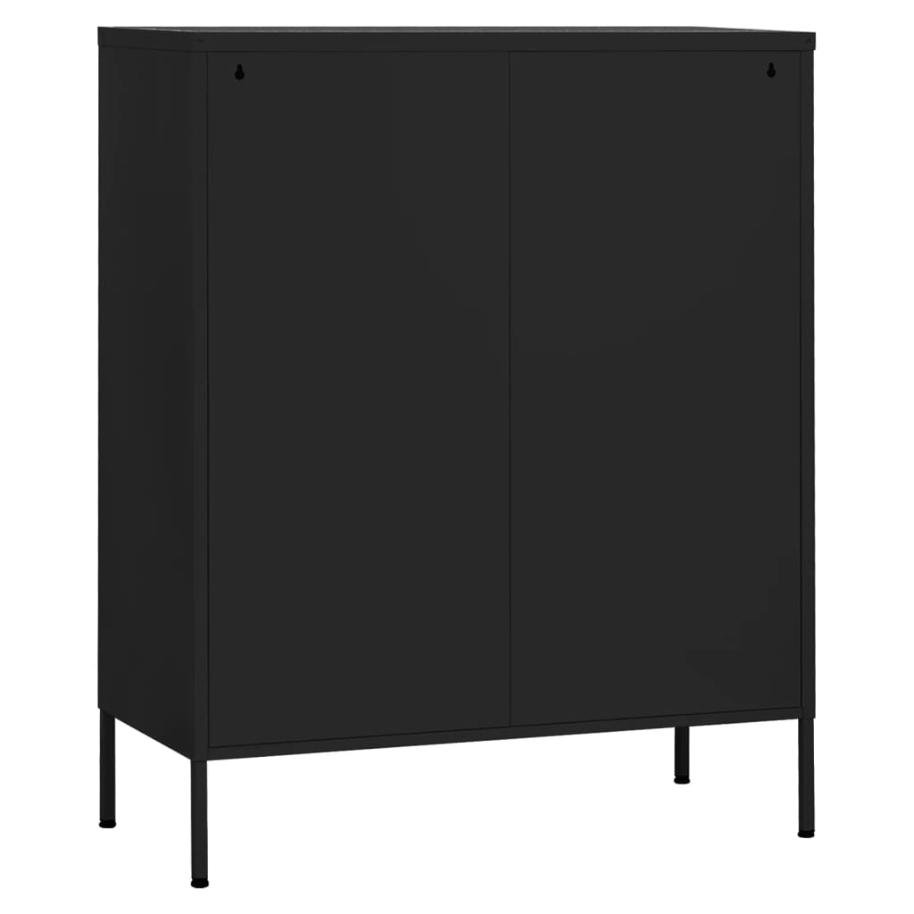 Lagerschrank Schwarz 80x35x101,5 cm Stahl