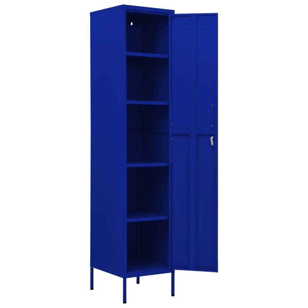 Schließfachschrank Marineblau 35x46x180 cm Stahl