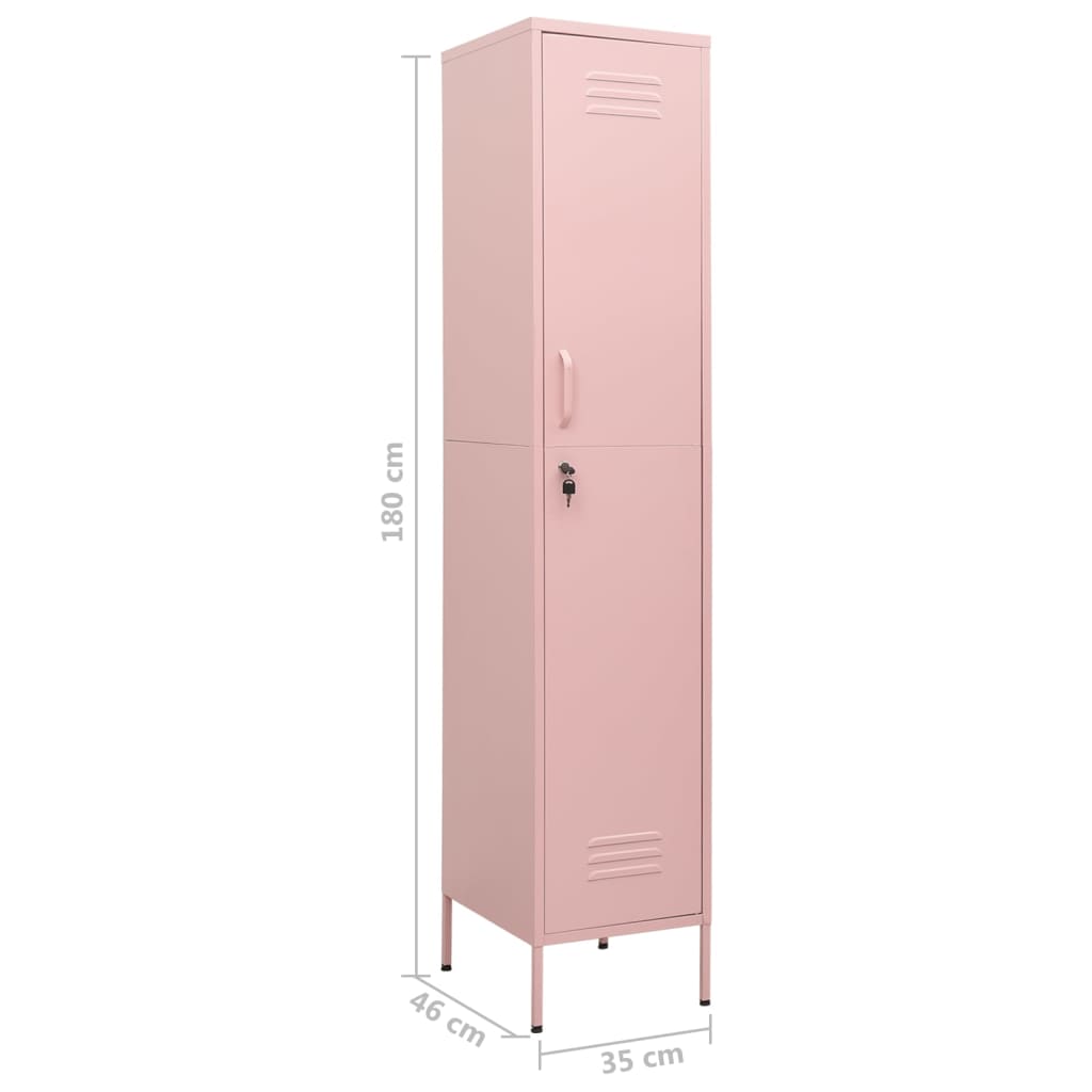 Schließfachschrank Rosa 35x46x180 cm Stahl