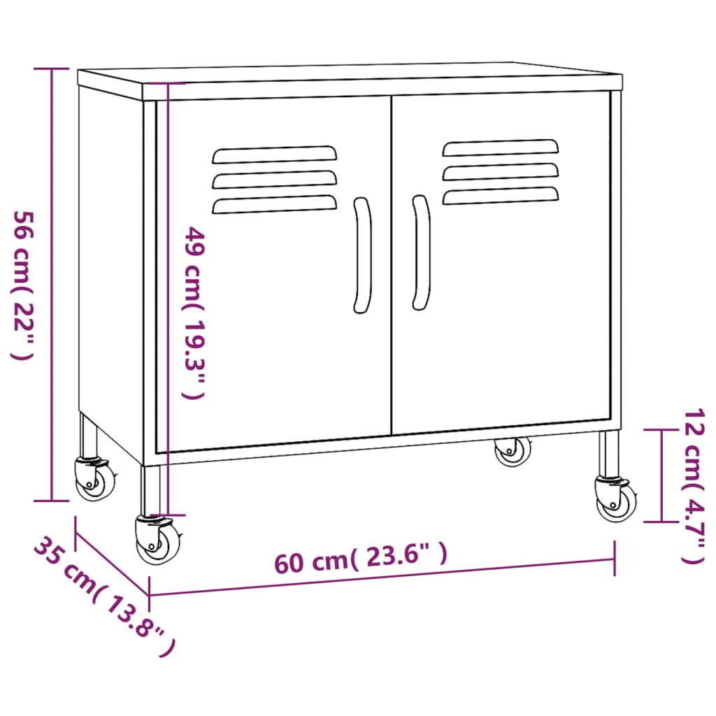 Lagerschrank Olivgrün 60x35x56 cm Stahl