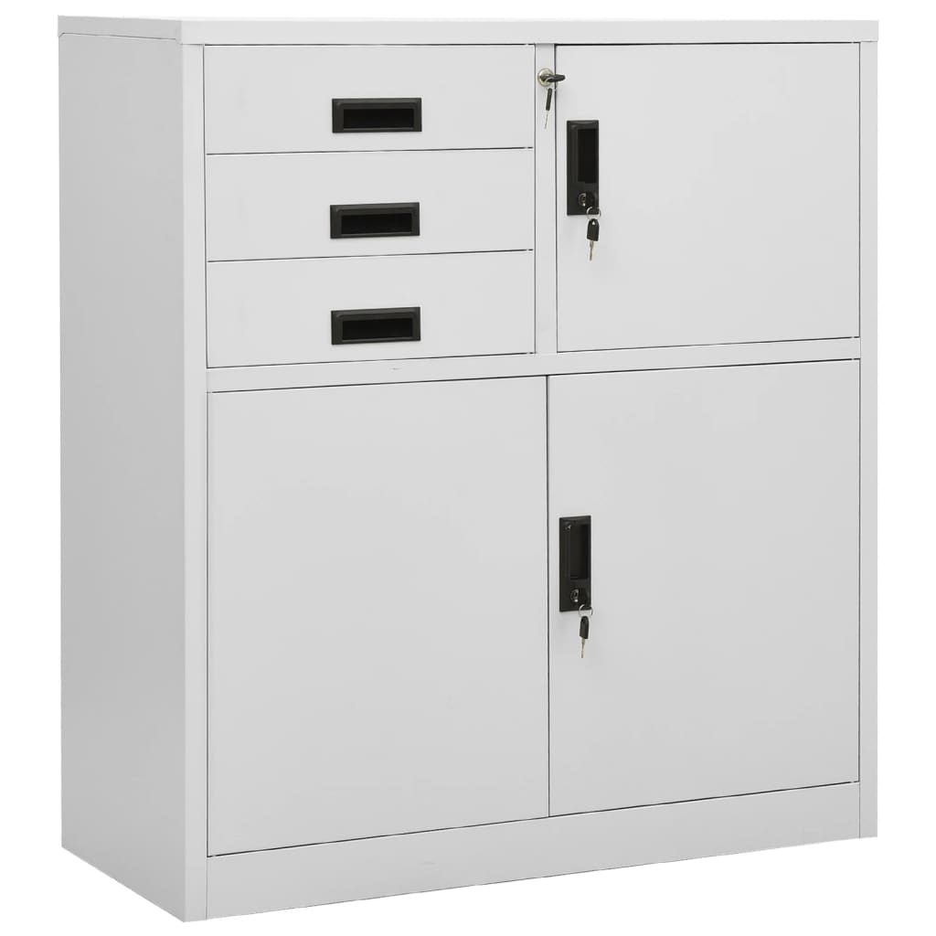 Büroschrank Hellgrau 90x40x102 cm Stahl