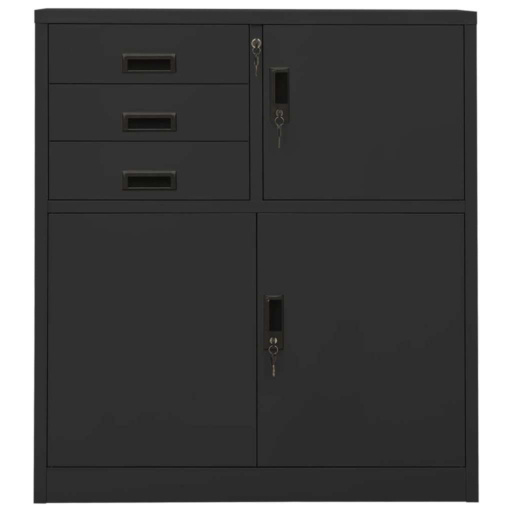 Büroschrank Anthrazit 90x40x102 cm Stahl