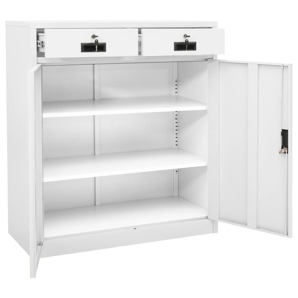 Büroschrank Weiß 90x40x102 cm Stahl