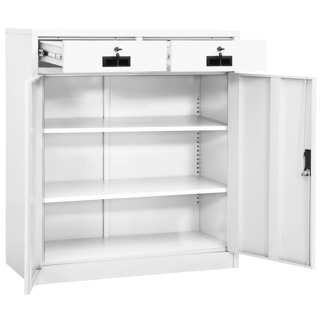 Büroschrank Weiß 90x40x102 cm Stahl