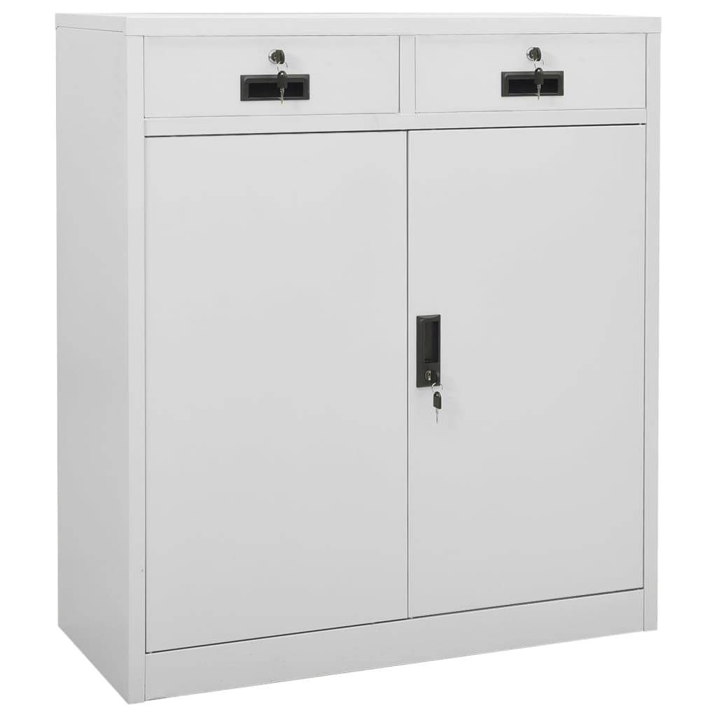 Büroschrank Hellgrau 90x40x102 cm Stahl