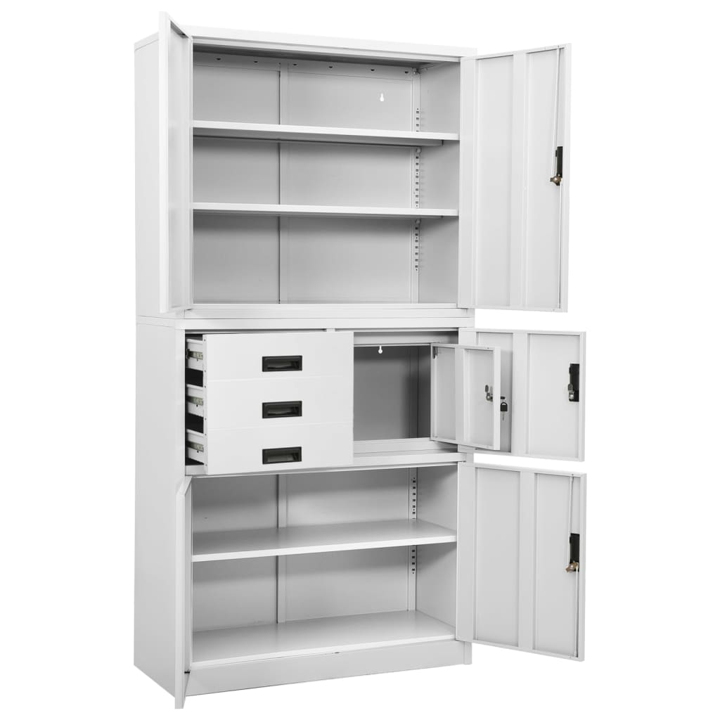 Büroschrank Weiß 90x40x180 cm Stahl