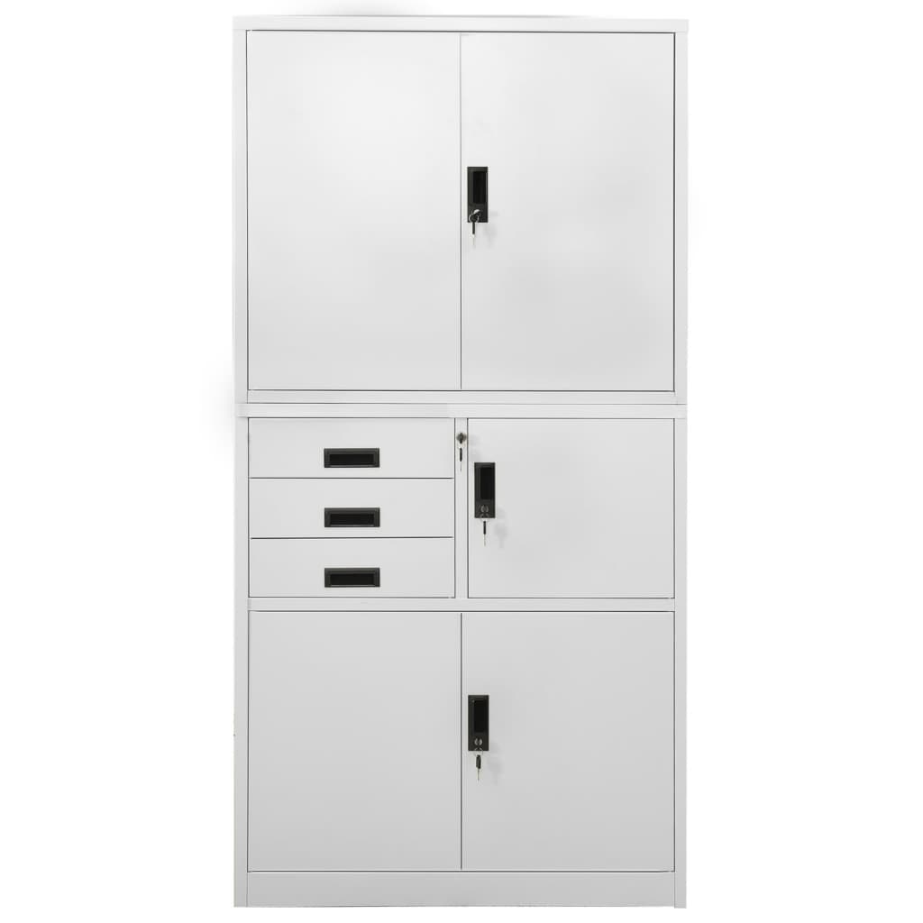 Büroschrank Hellgrau 90x40x180 cm Stahl