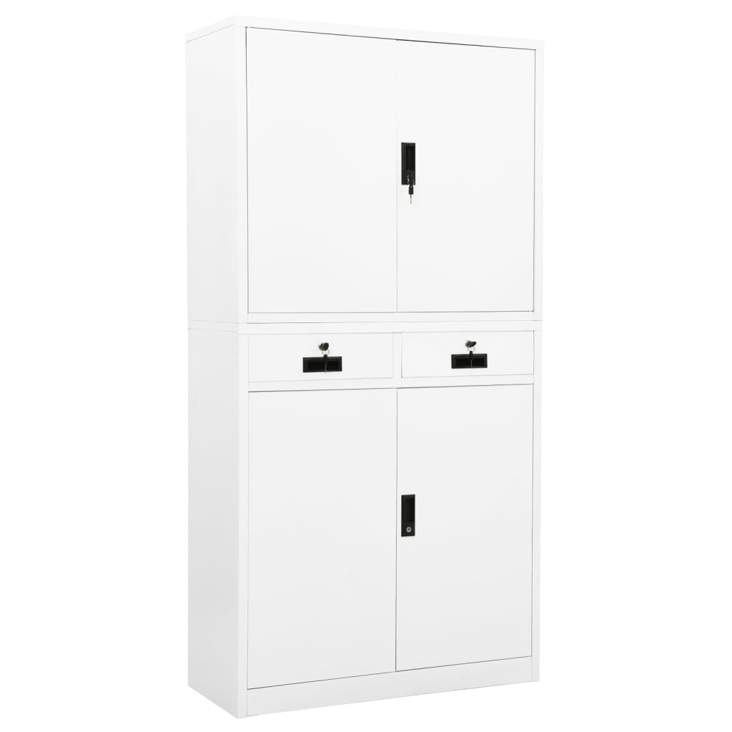 Büroschrank Weiß 90x40x180 cm Stahl