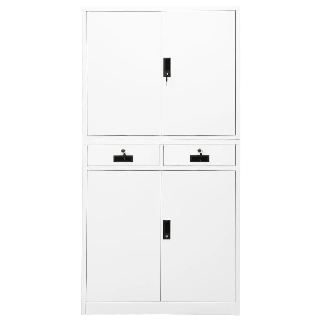 Büroschrank Weiß 90x40x180 cm Stahl