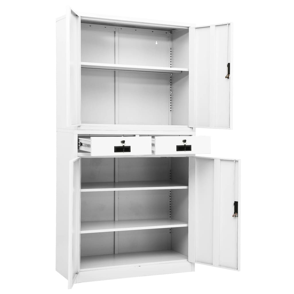 Büroschrank Weiß 90x40x180 cm Stahl