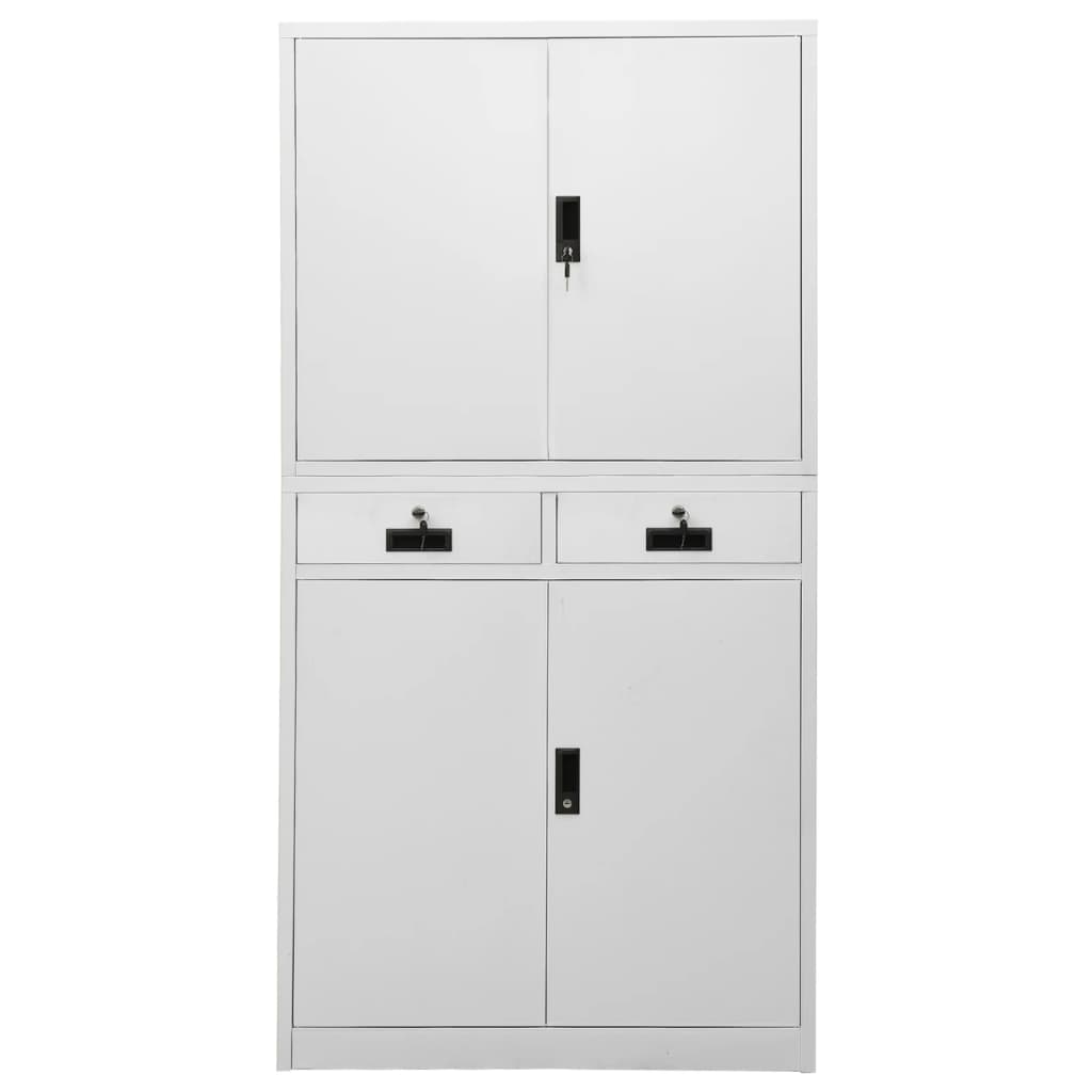 Büroschrank Hellgrau 90x40x180 cm Stahl